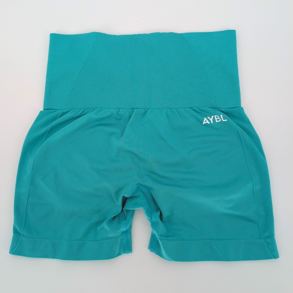 AYBL Empower Seamless Shorts Womens XS Jade Green High Rise Scrunch Butt Gym